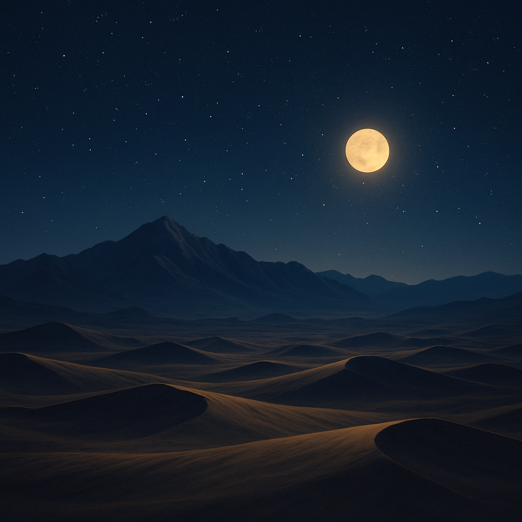 شب کویر و کوهستان